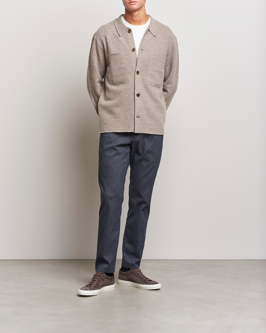Herr | Byxor | NN07 | Theo Brushed Cotton Trousers Navy Melange