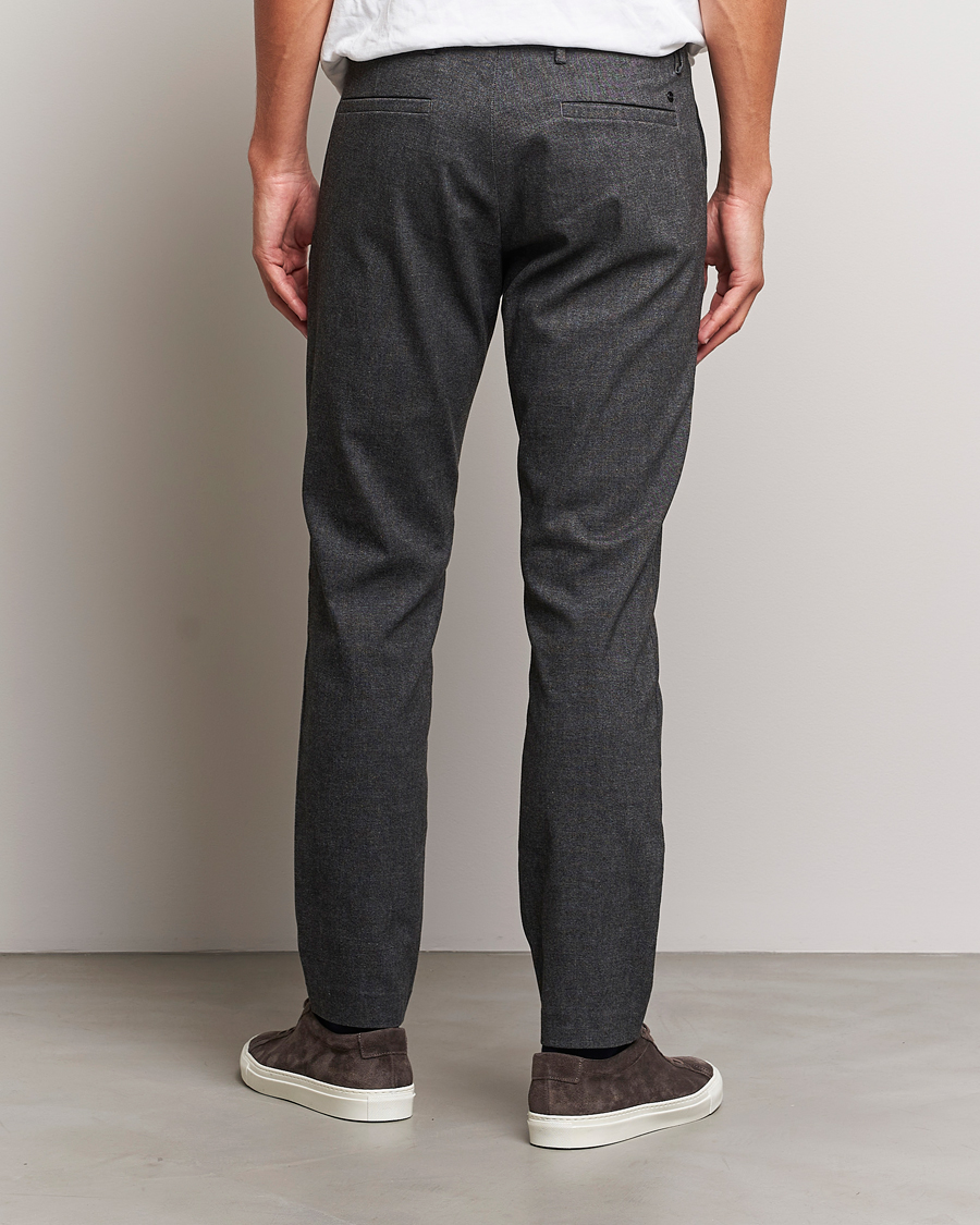 Herr | Byxor | NN07 | Theo Brushed Cotton Trousers Black Melange