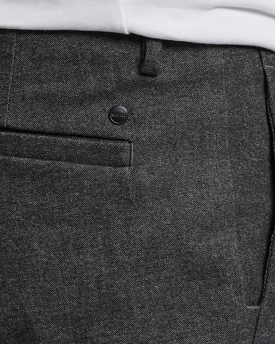 Herr | Byxor | NN07 | Theo Brushed Cotton Trousers Black Melange