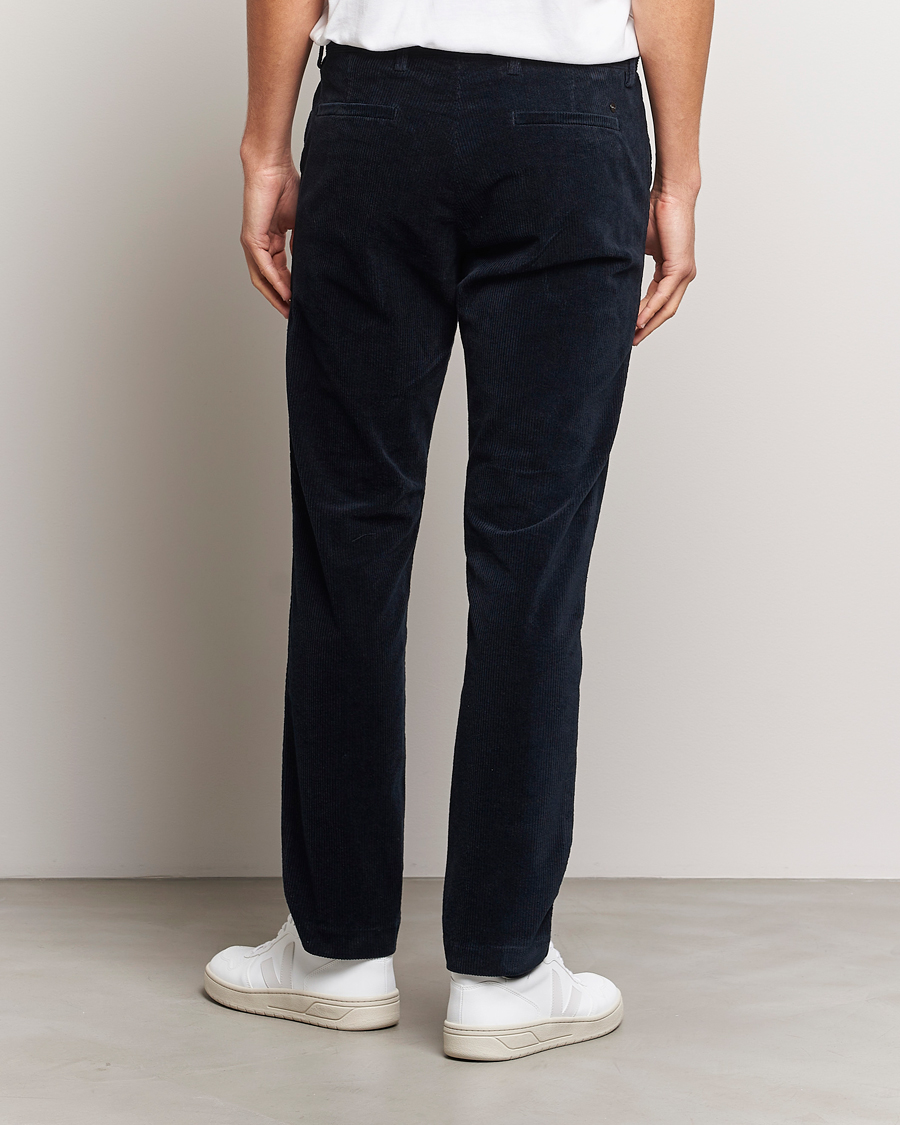 Herr | Byxor | NN07 | Theo Regular Fit Corduroy Chinos Navy Blue