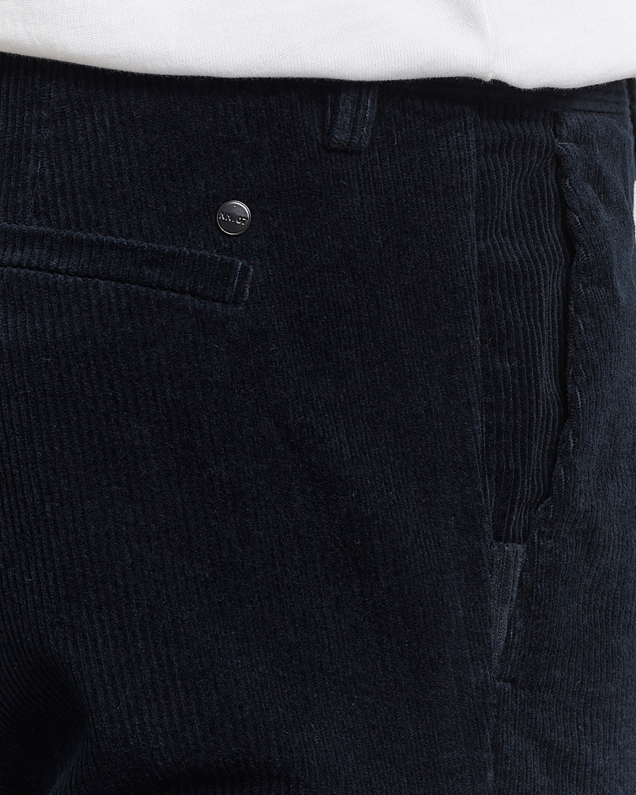 Herr | Byxor | NN07 | Theo Regular Fit Corduroy Chinos Navy Blue