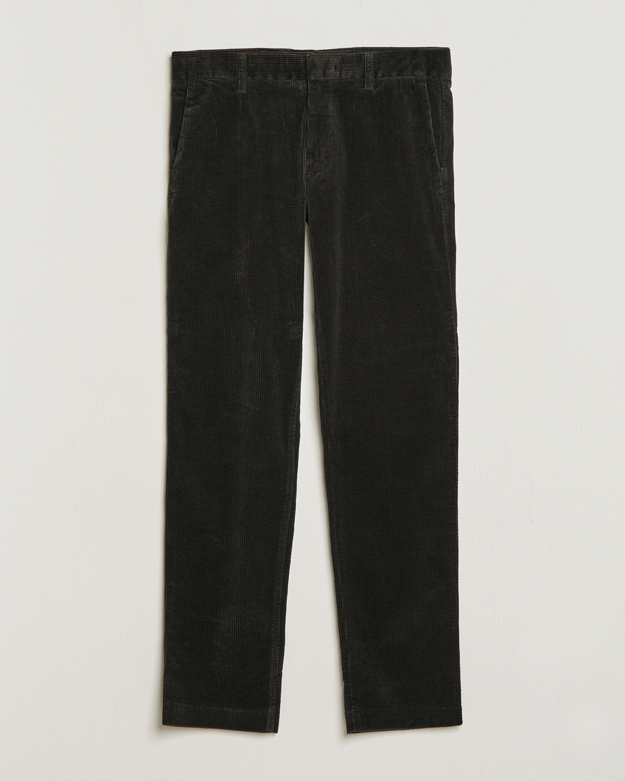 Herr | Byxor | NN07 | Theo Regular Fit Corduroy Chinos Dark Army