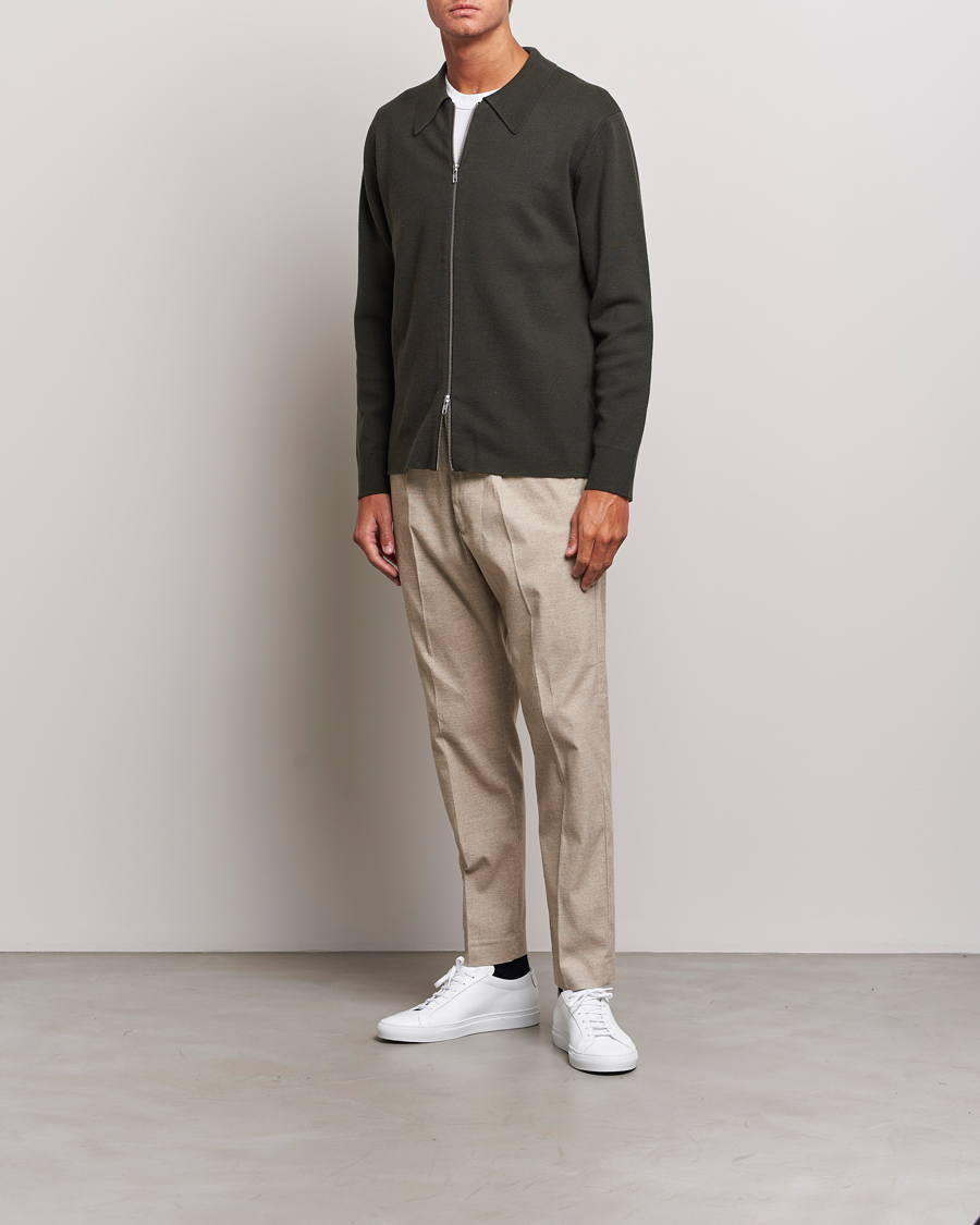 Herr | Byxor | NN07 | Bill Pleated Structured Trousers Cement Melange