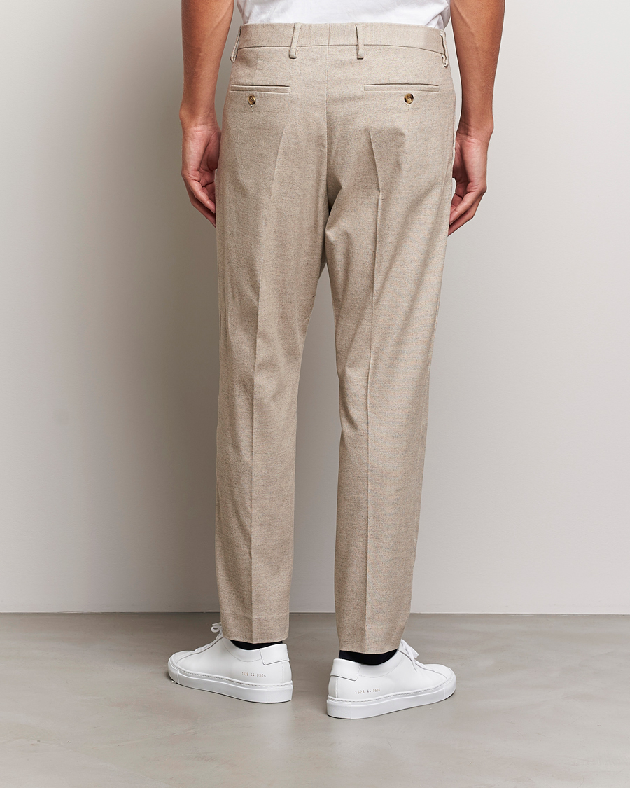 Herr | Byxor | NN07 | Bill Pleated Structured Trousers Cement Melange