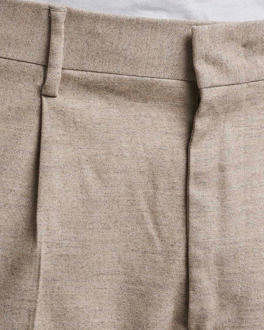 Herr | Byxor | NN07 | Bill Pleated Structured Trousers Cement Melange