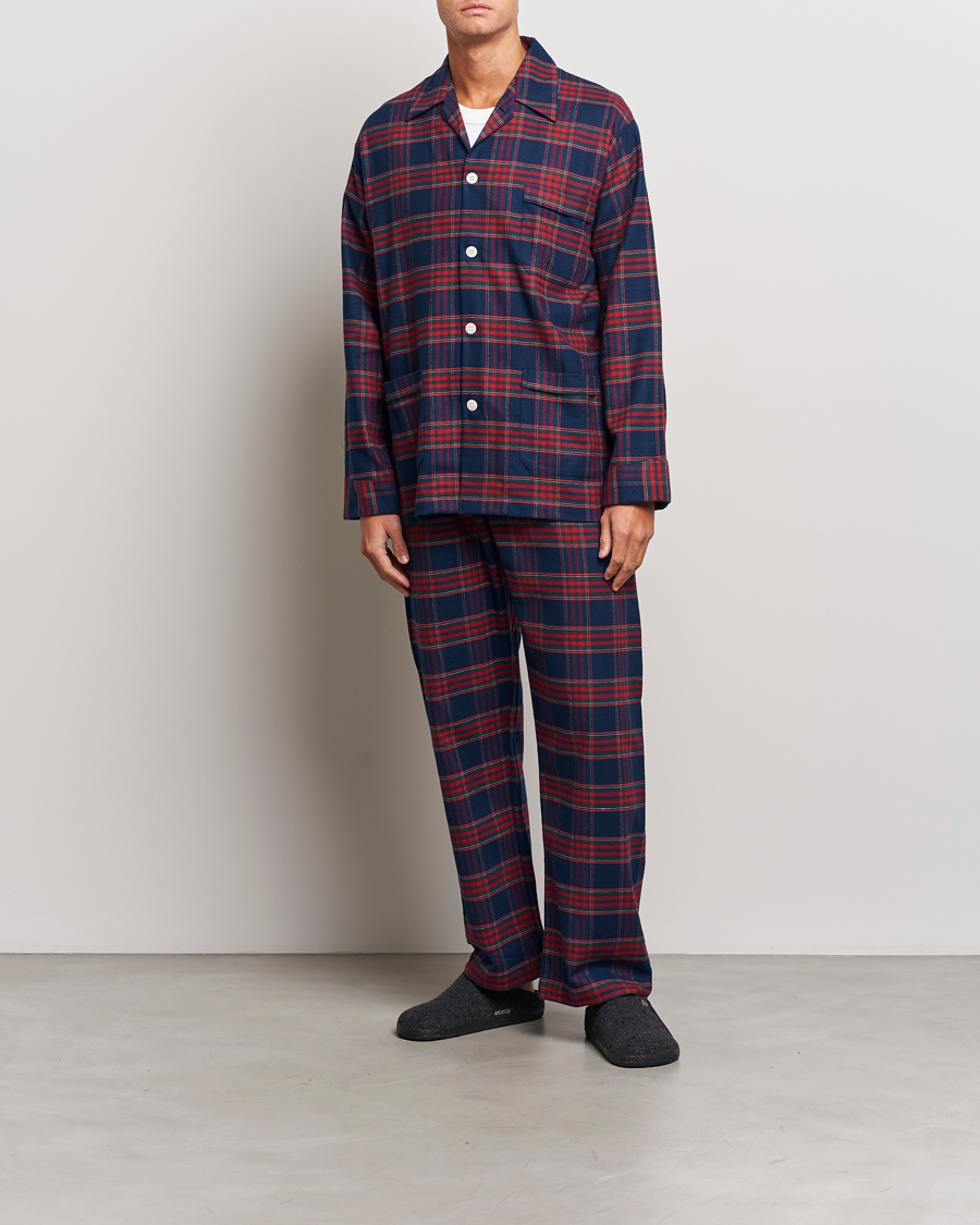 Herr | Pyjamas & Morgonrockar | Derek Rose | Cotton Flannel Checked Pyjama Set Multi