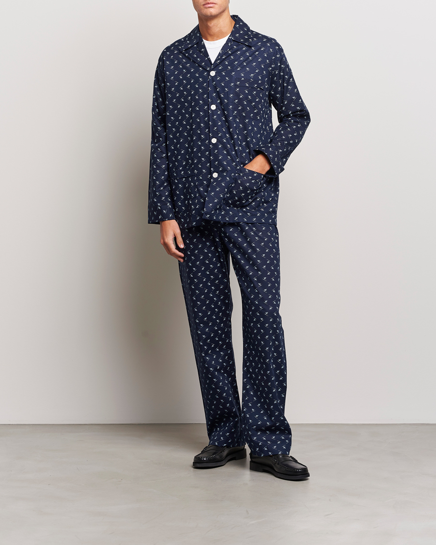 Herr | Pyjamas & Morgonrockar | Derek Rose | Cotton Ski Pyjama Set Navy