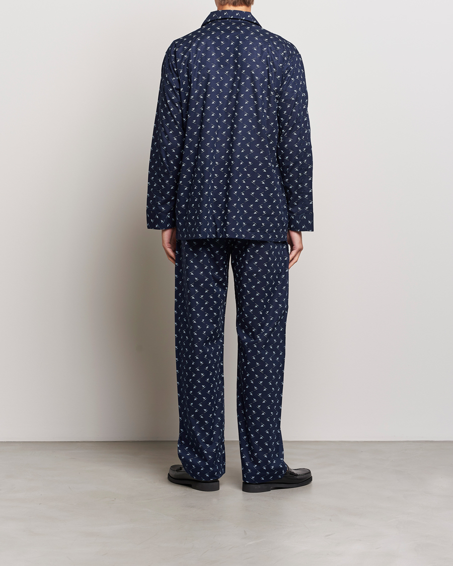 Herr | Derek Rose | Derek Rose | Cotton Ski Pyjama Set Navy