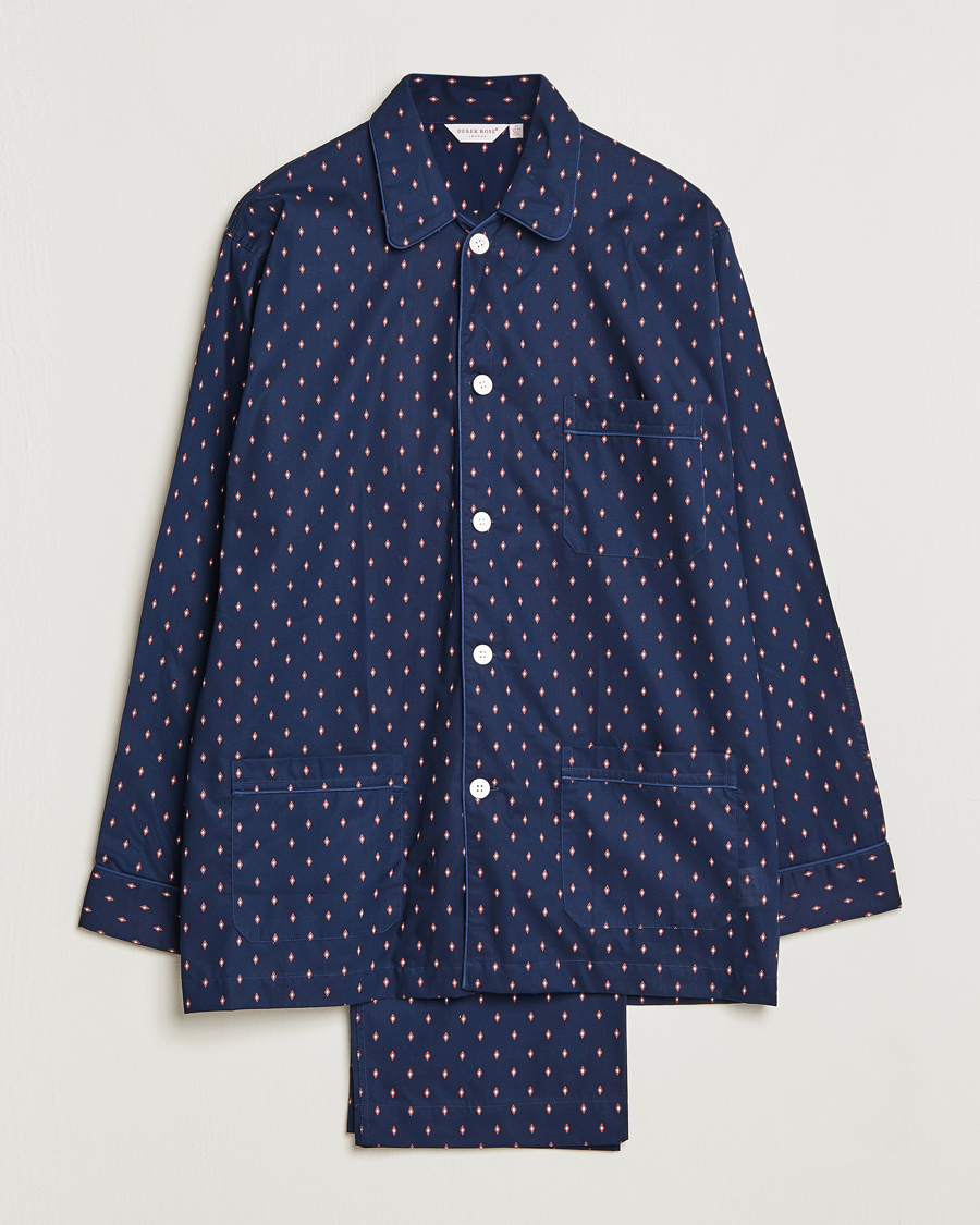 Herr | Pyjamas & Morgonrockar | Derek Rose | Cotton Pyjama Set Navy