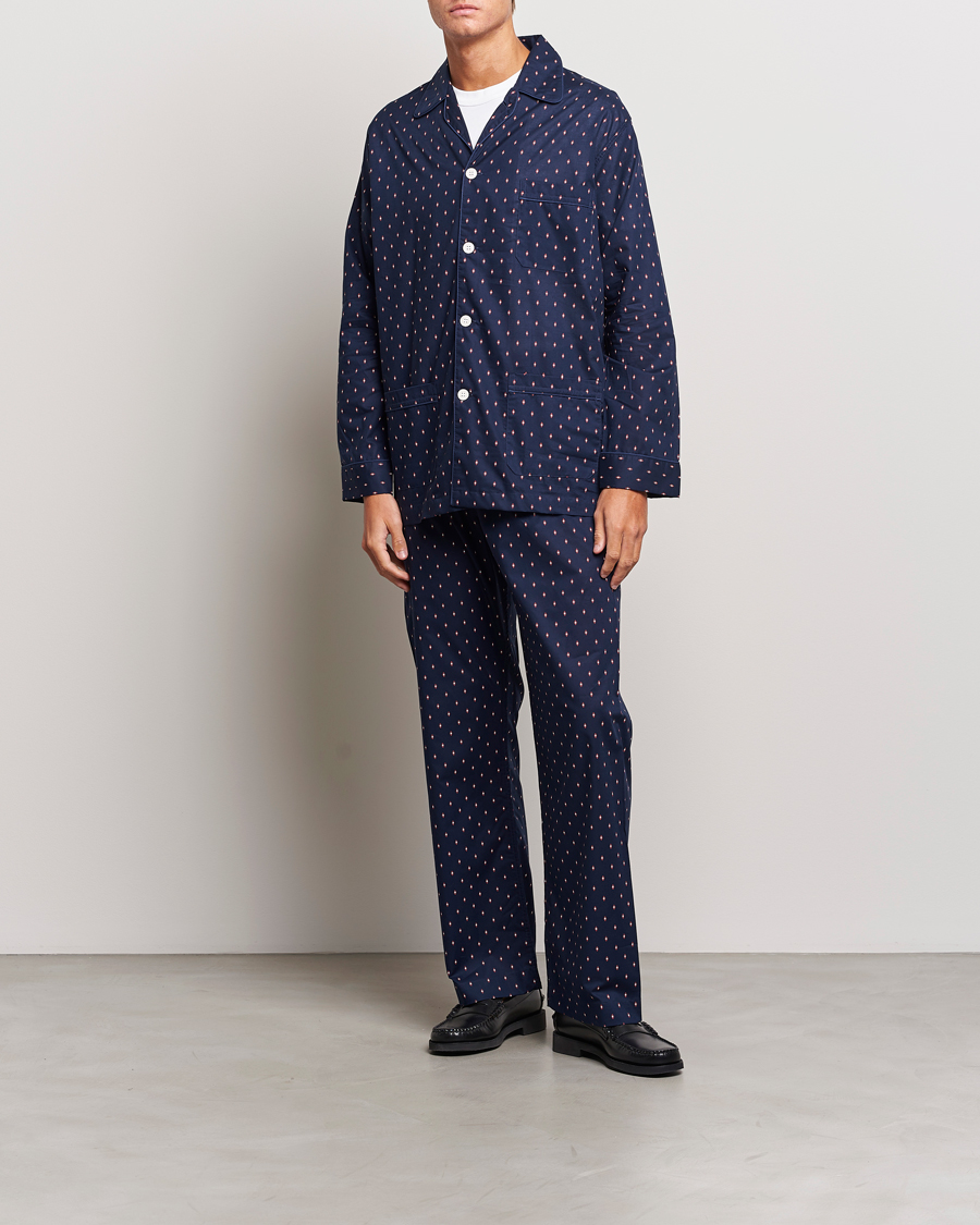 Herr | Pyjamas & Morgonrockar | Derek Rose | Cotton Pyjama Set Navy
