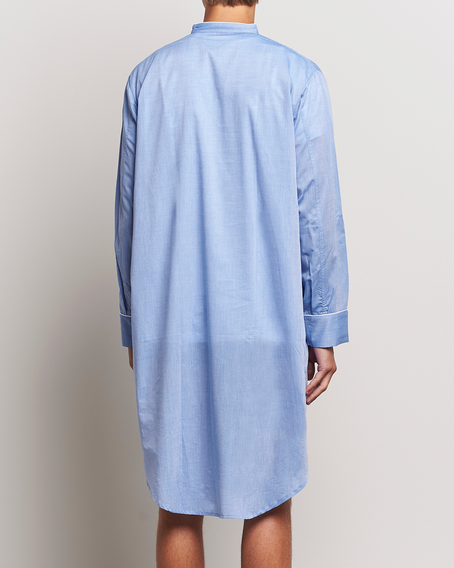 Herr | Pyjamas & Morgonrockar | Derek Rose | Cotton Pullover Nightshirt Light Blue