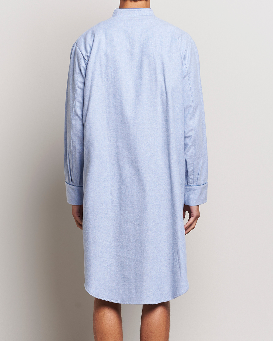 Herr | Pyjamas & Morgonrockar | Derek Rose | Cotton Pullover Nightshirt Light Blue