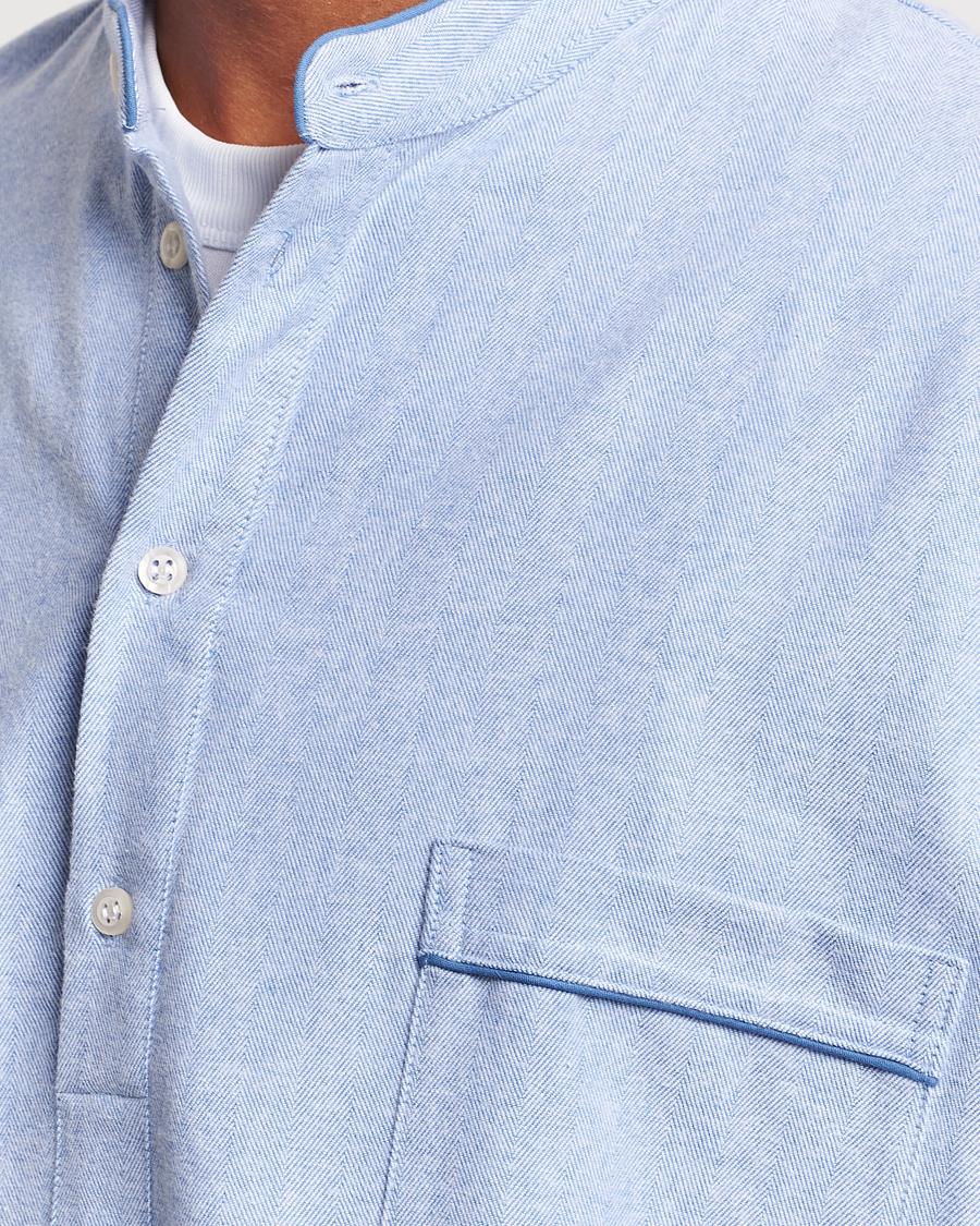 Herr | Pyjamas & Morgonrockar | Derek Rose | Cotton Pullover Nightshirt Light Blue