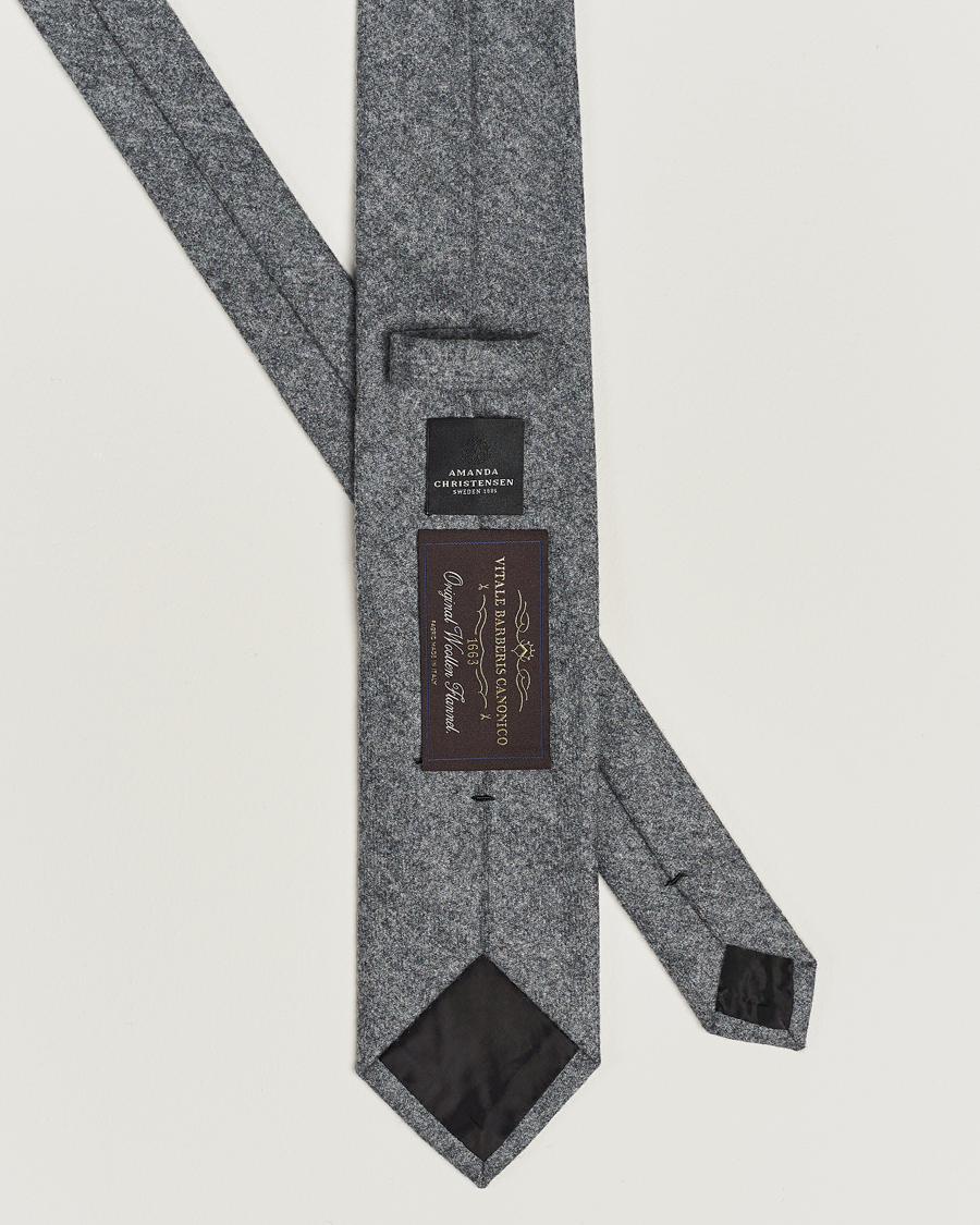 Herr | Amanda Christensen Wool Flannel 8cm Tie Grey Melange | Amanda Christensen | Wool Flannel 8cm Tie Grey Melange