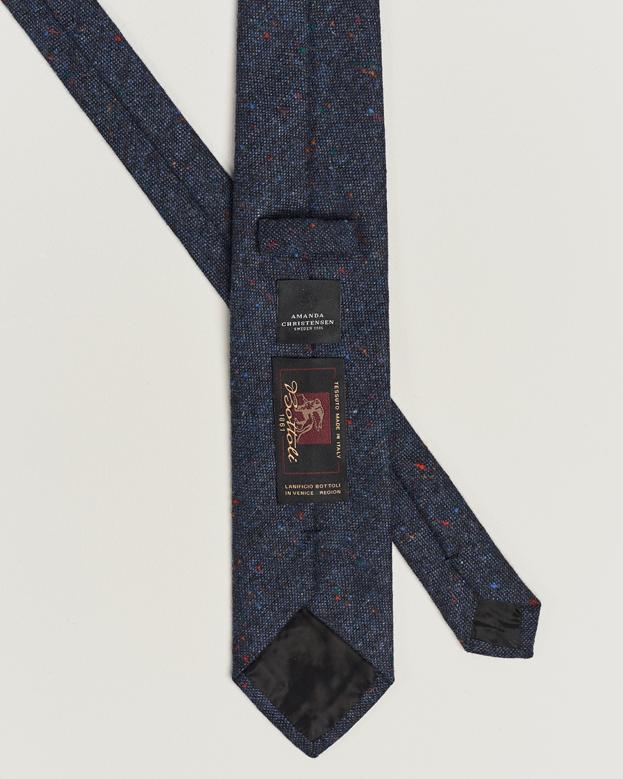 Herr | Amanda Christensen Wool Donegal 8cm Tie Navy | Amanda Christensen | Wool Donegal 8cm Tie Navy