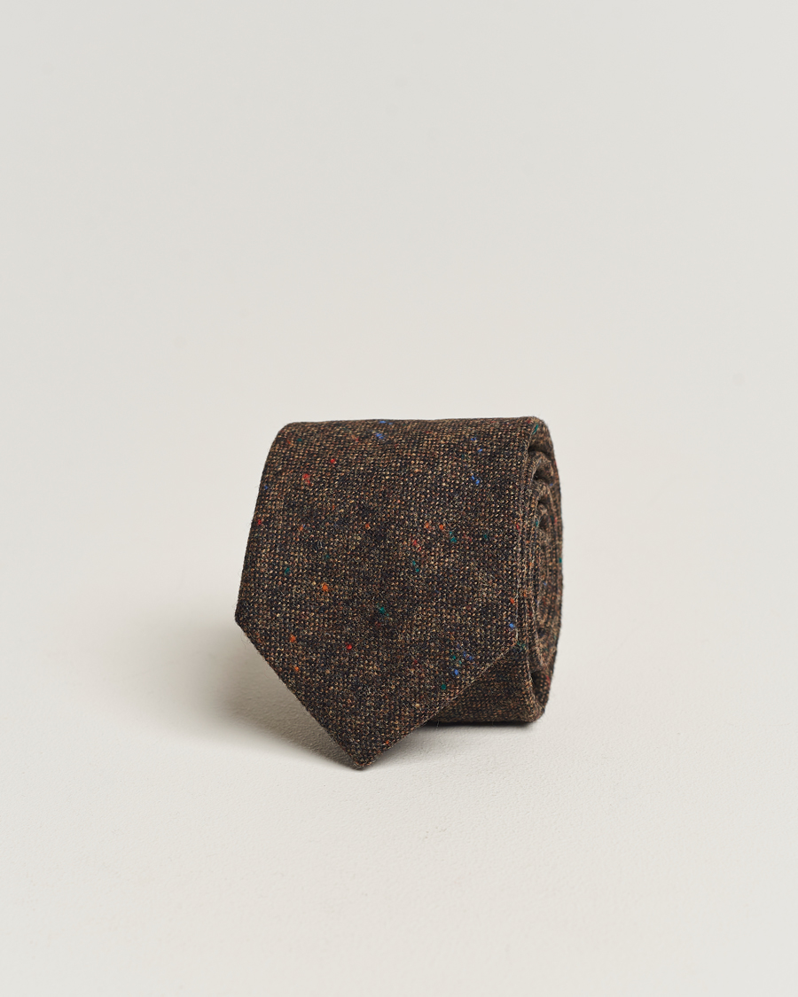 Herr | Amanda Christensen Wool Donegal 8cm Tie Brown | Amanda Christensen | Wool Donegal 8cm Tie Brown