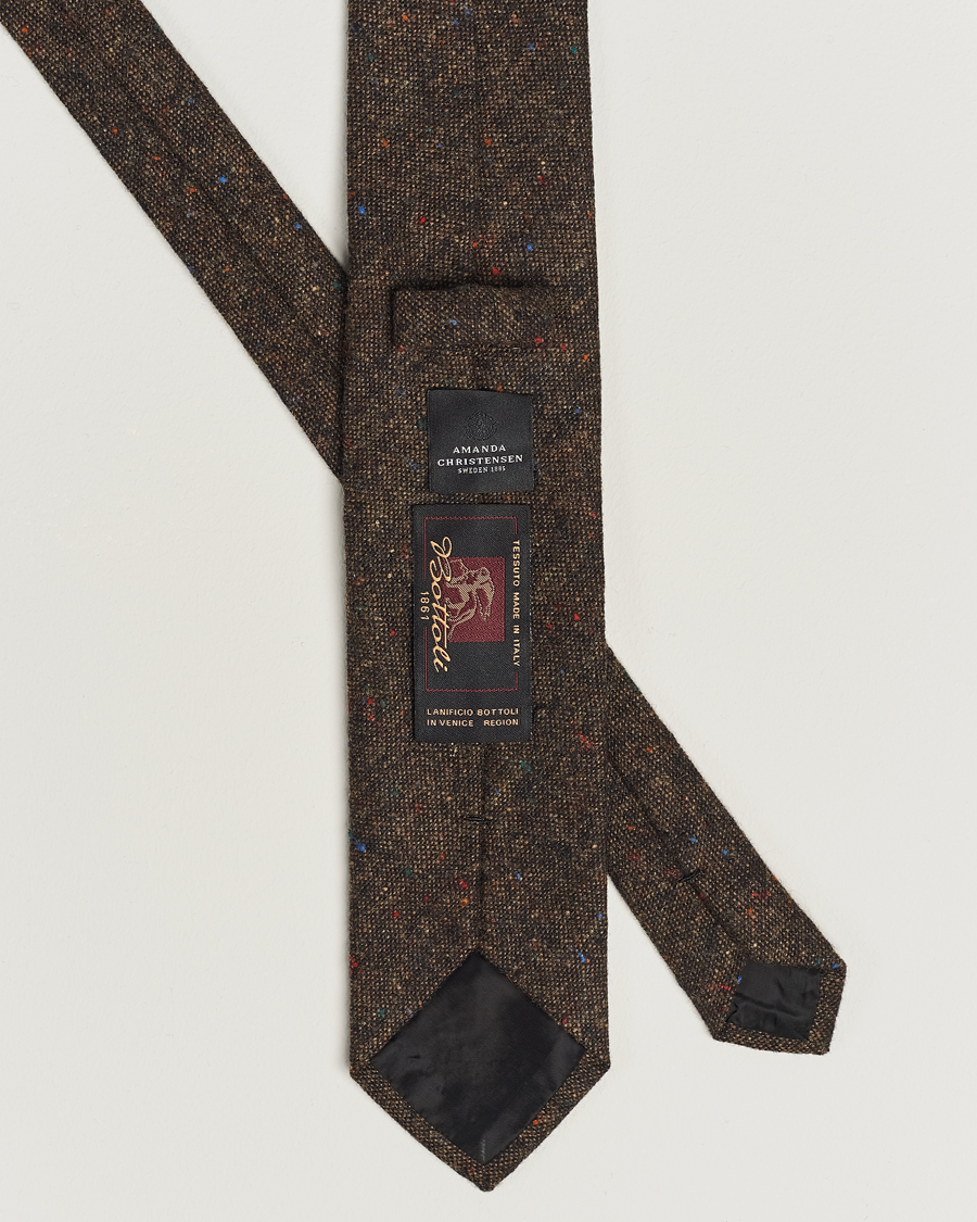 Herr | Amanda Christensen Wool Donegal 8cm Tie Brown | Amanda Christensen | Wool Donegal 8cm Tie Brown