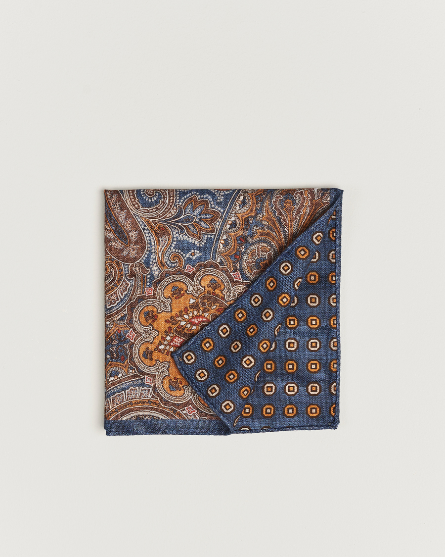 Herr | Amanda Christensen Cotton Flannel Doublefaced Pocket Square Navy | Amanda Christensen | Cotton Flannel Doublefaced Pocket Square Navy