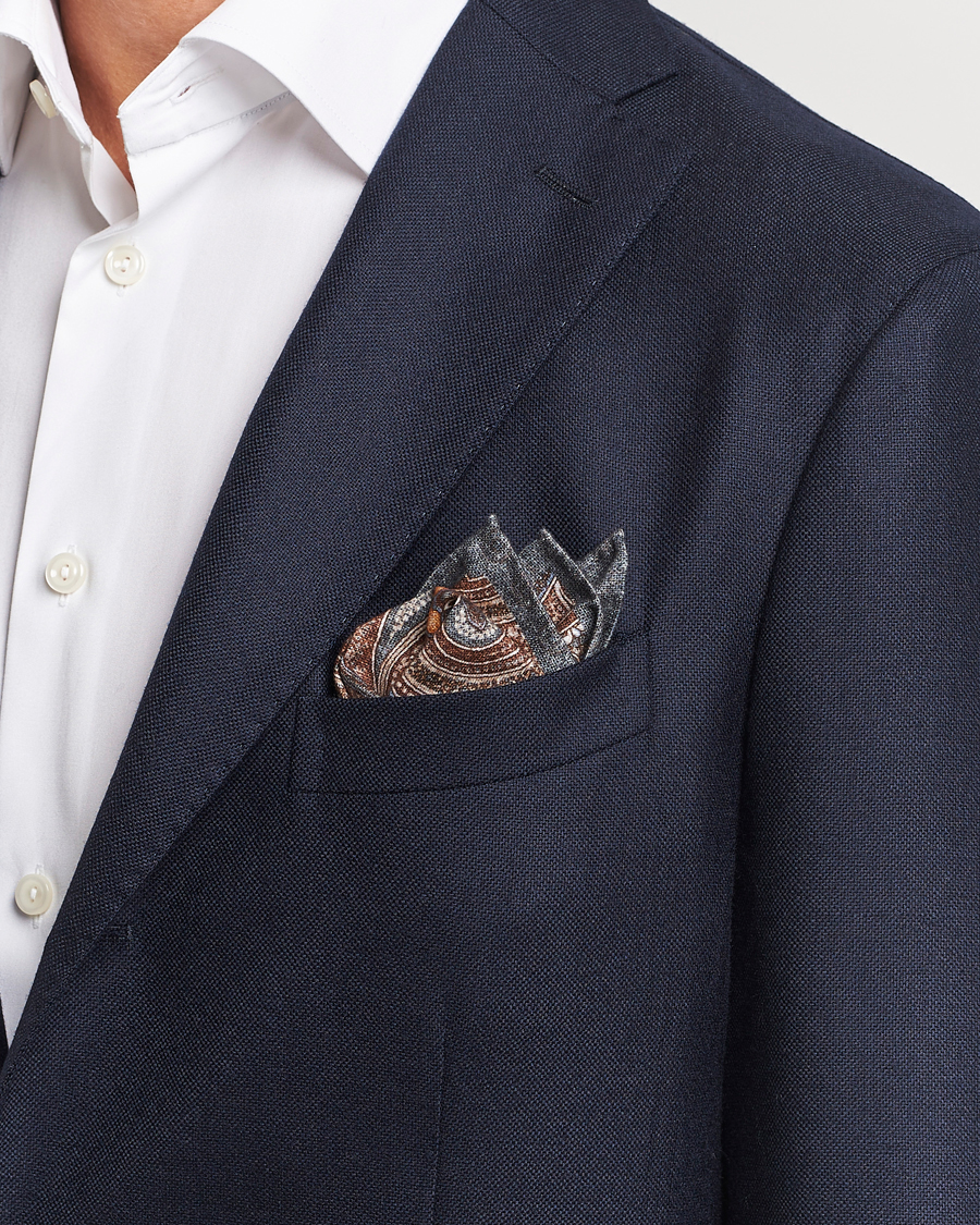 Herr | Amanda Christensen Cotton Flannel Doublefaced Pocket Square Grey | Amanda Christensen | Cotton Flannel Doublefaced Pocket Square Grey