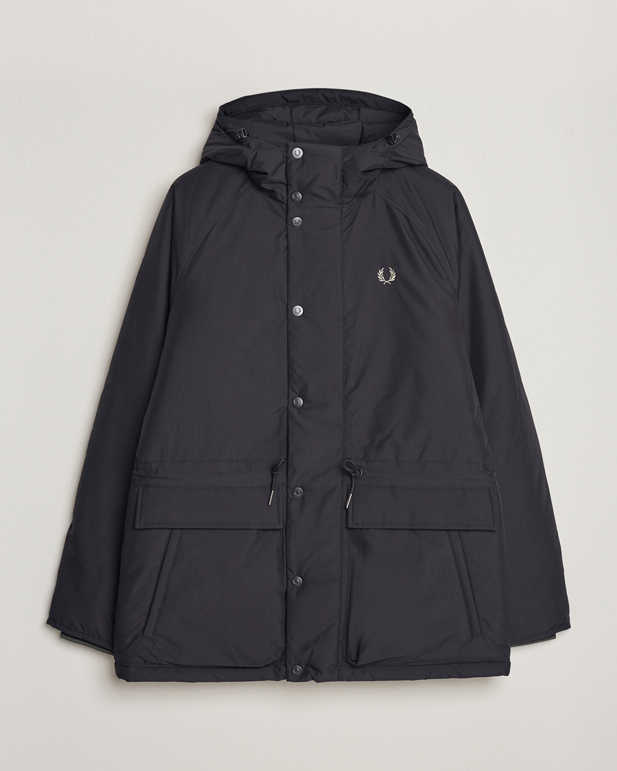 Herr | Fred Perry | Fred Perry | Padded Zip Through Parka Black
