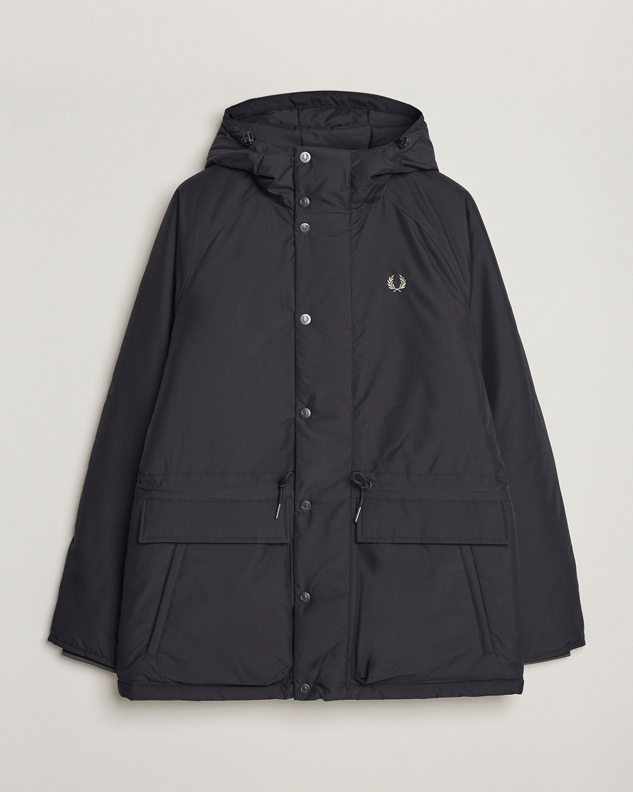 Herr | Jackor | Fred Perry | Padded Zip Through Parka Black