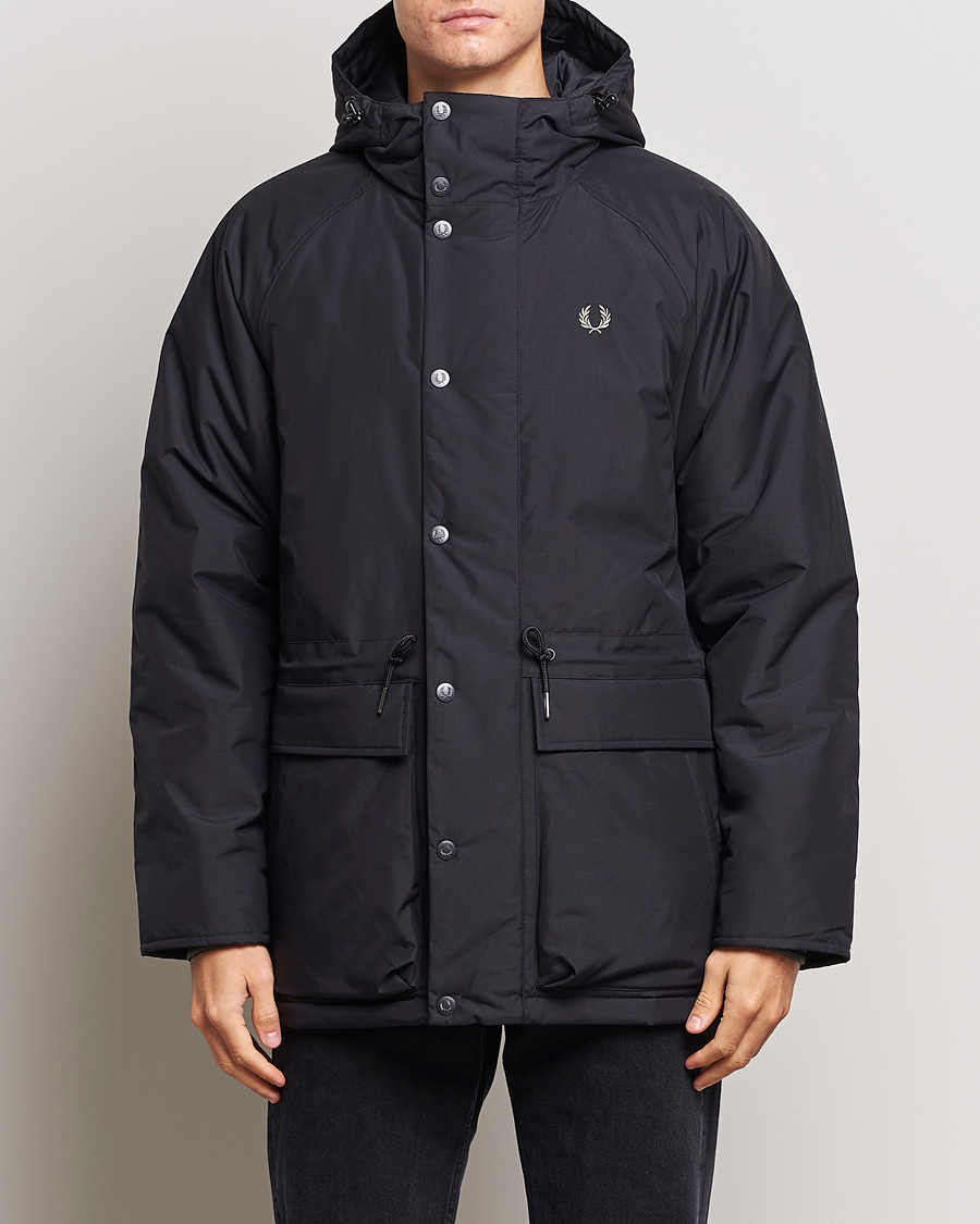 Herr | Jackor | Fred Perry | Padded Zip Through Parka Black