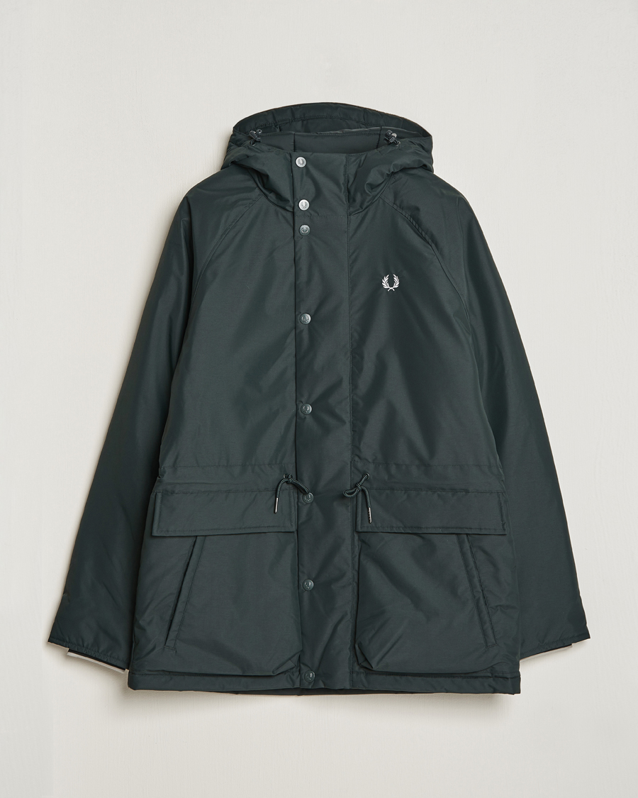 Herr | Fred Perry | Fred Perry | Padded Zip Through Parka Night Green