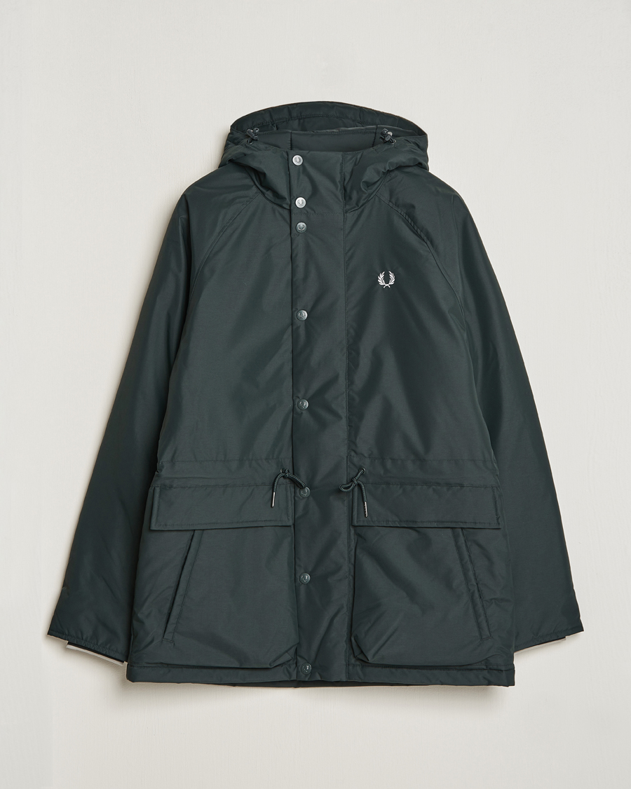 Herr | Jackor | Fred Perry | Padded Zip Through Parka Night Green