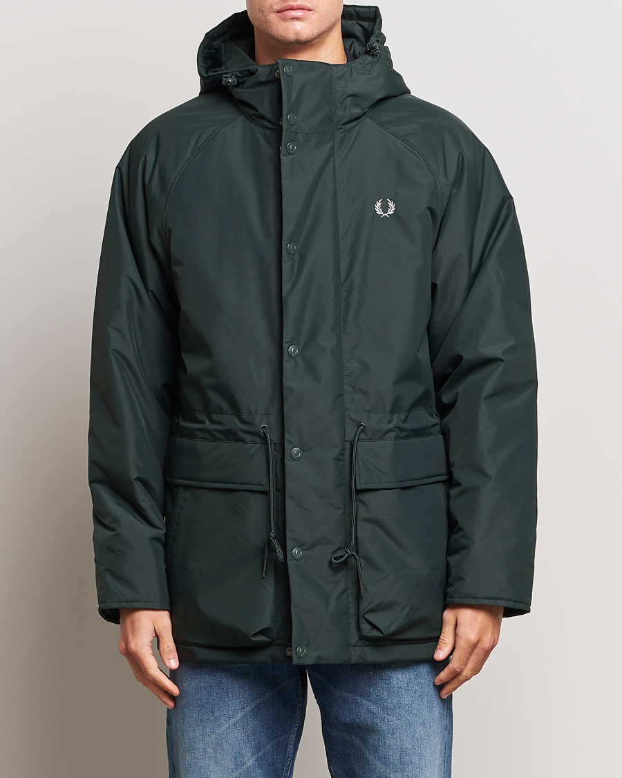 Herr | Fred Perry | Fred Perry | Padded Zip Through Parka Night Green