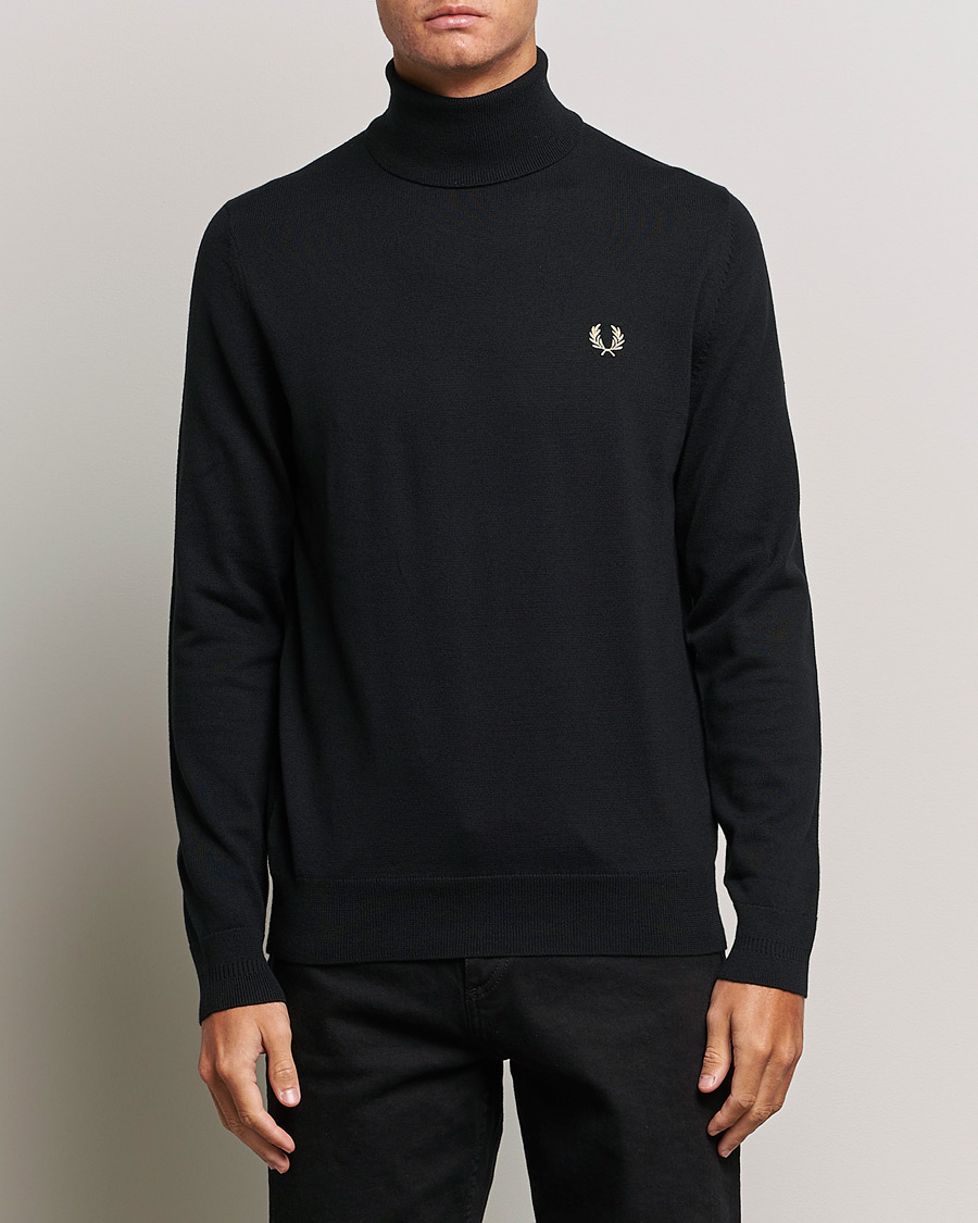 Herr | Tröjor | Fred Perry | Classic Rollnock Jumper Black