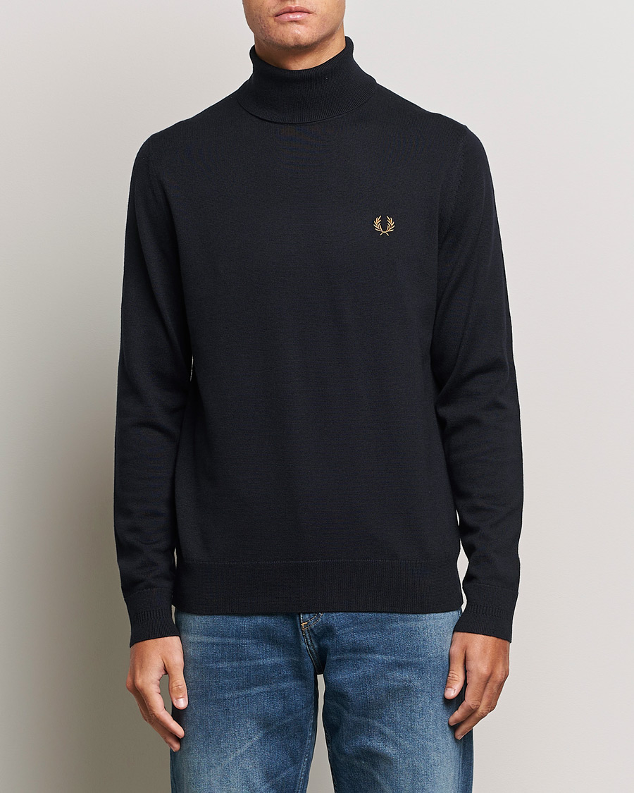 Herr | Fred Perry | Fred Perry | Knitted Rollneck Jumper Navy