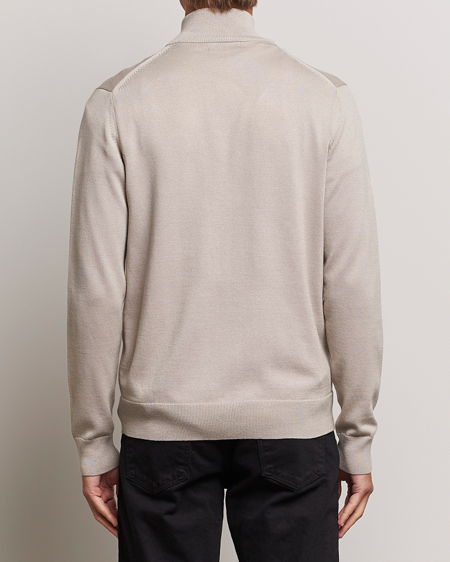 Herr | Tröjor | Fred Perry | Knitted Zip Through Jacket Dark Oatmeal