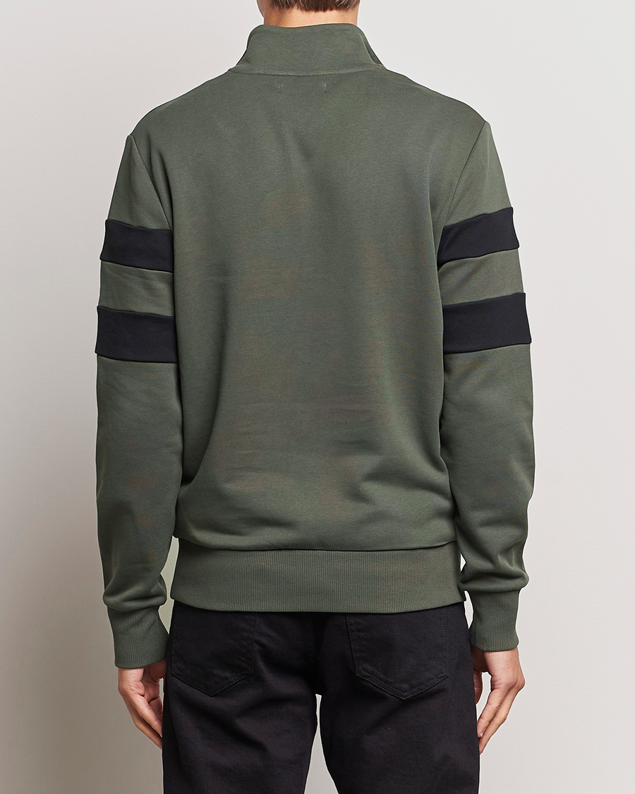 Herr | Tröjor | Fred Perry | Tipped Sleeve Half Zip Sweatshirt Field Green
