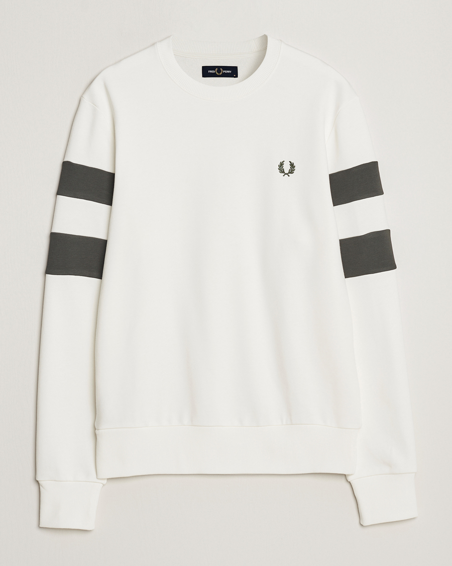 Herr | Tröjor | Fred Perry | Tipped Sleeve Sweatshirt Snow Whiite