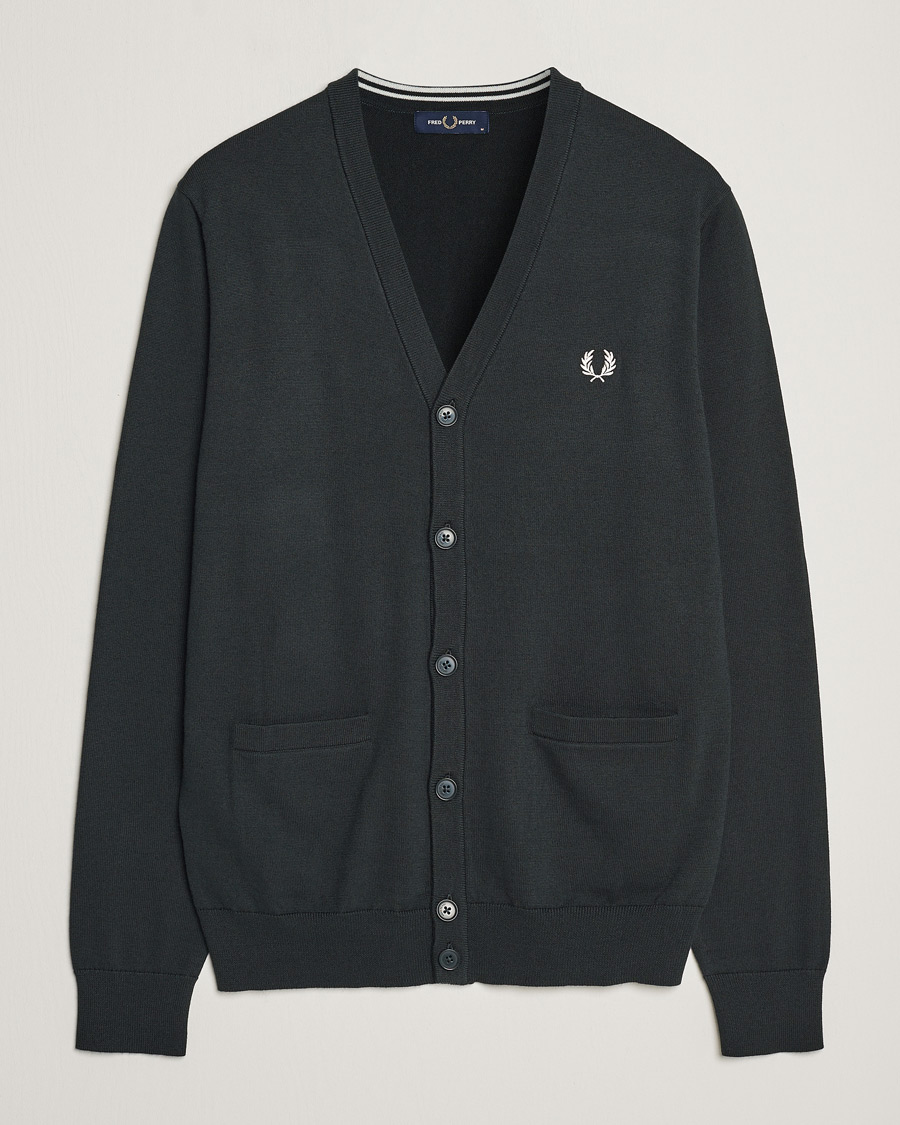 Herr | Tröjor | Fred Perry | Knitted Cardigan Night Green