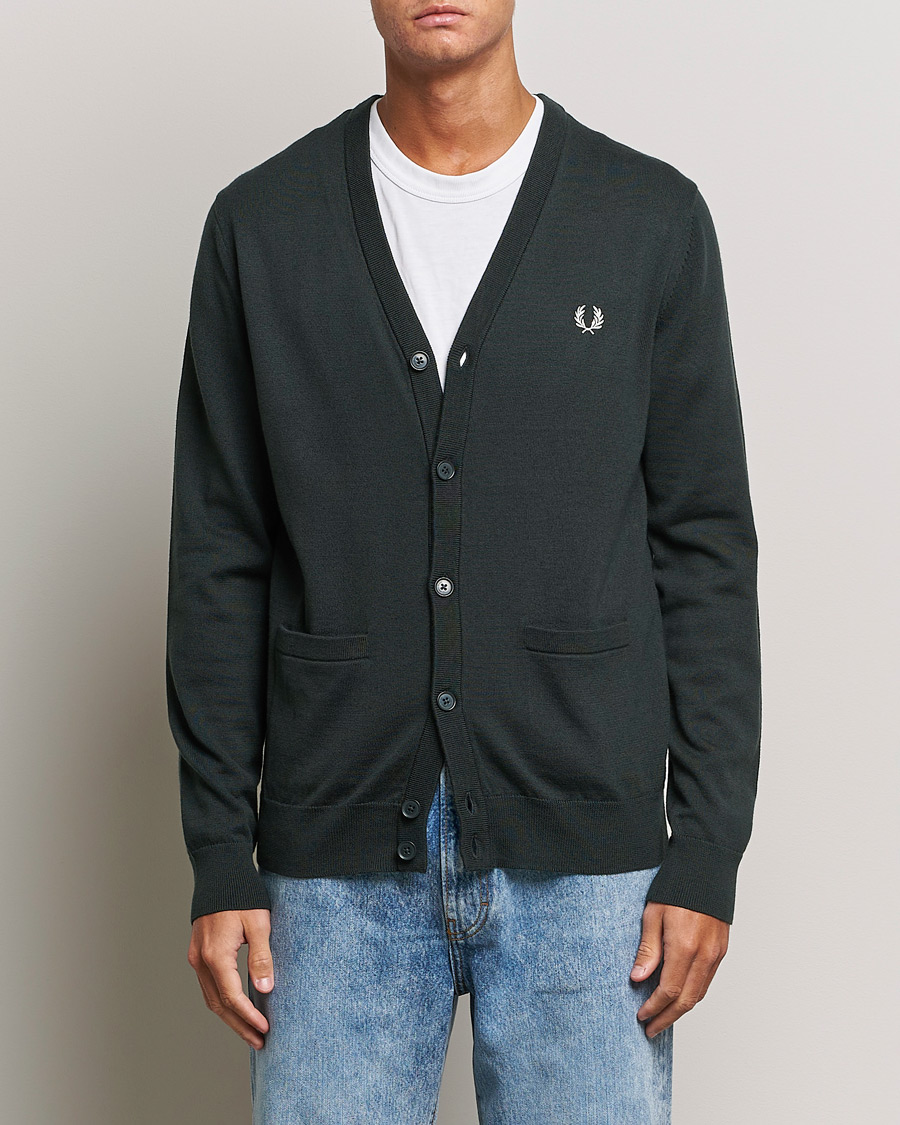 Herr | Tröjor | Fred Perry | Knitted Cardigan Night Green