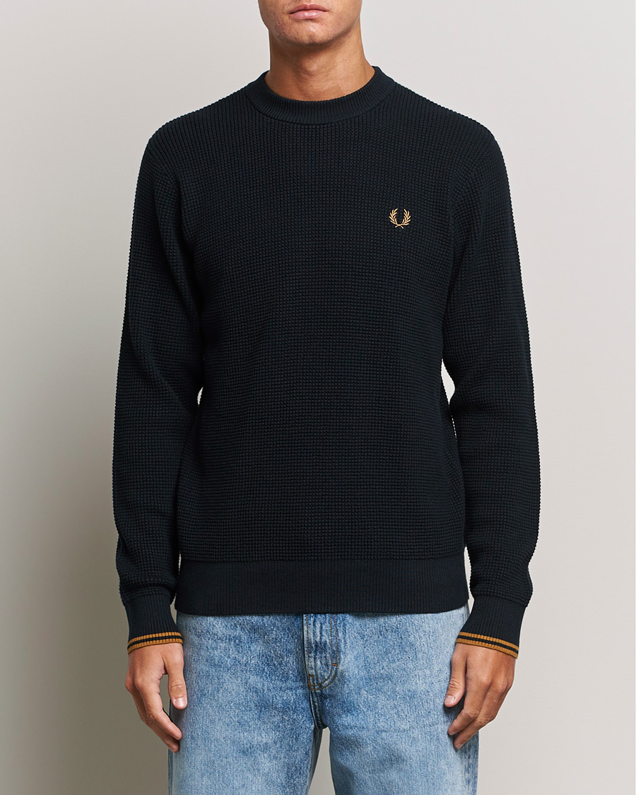 Herr | Fred Perry | Fred Perry | Waffle Stitch Jumper Navy