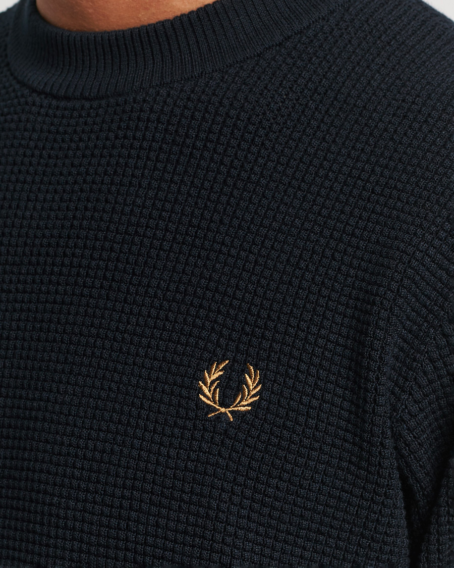 Herr | Tröjor | Fred Perry | Waffle Stitch Jumper Navy