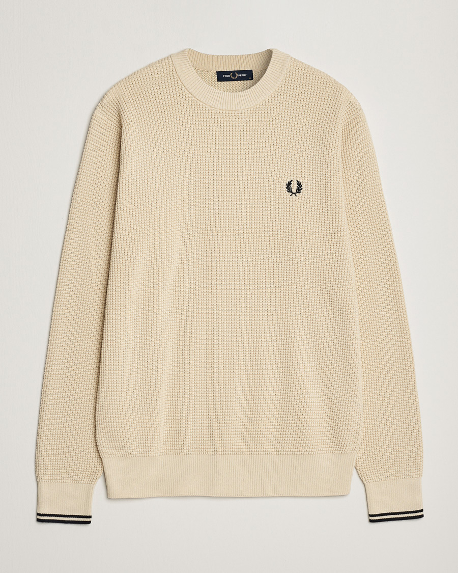Herr | Tröjor | Fred Perry | Waffle Stitch Jumper Oatmeal