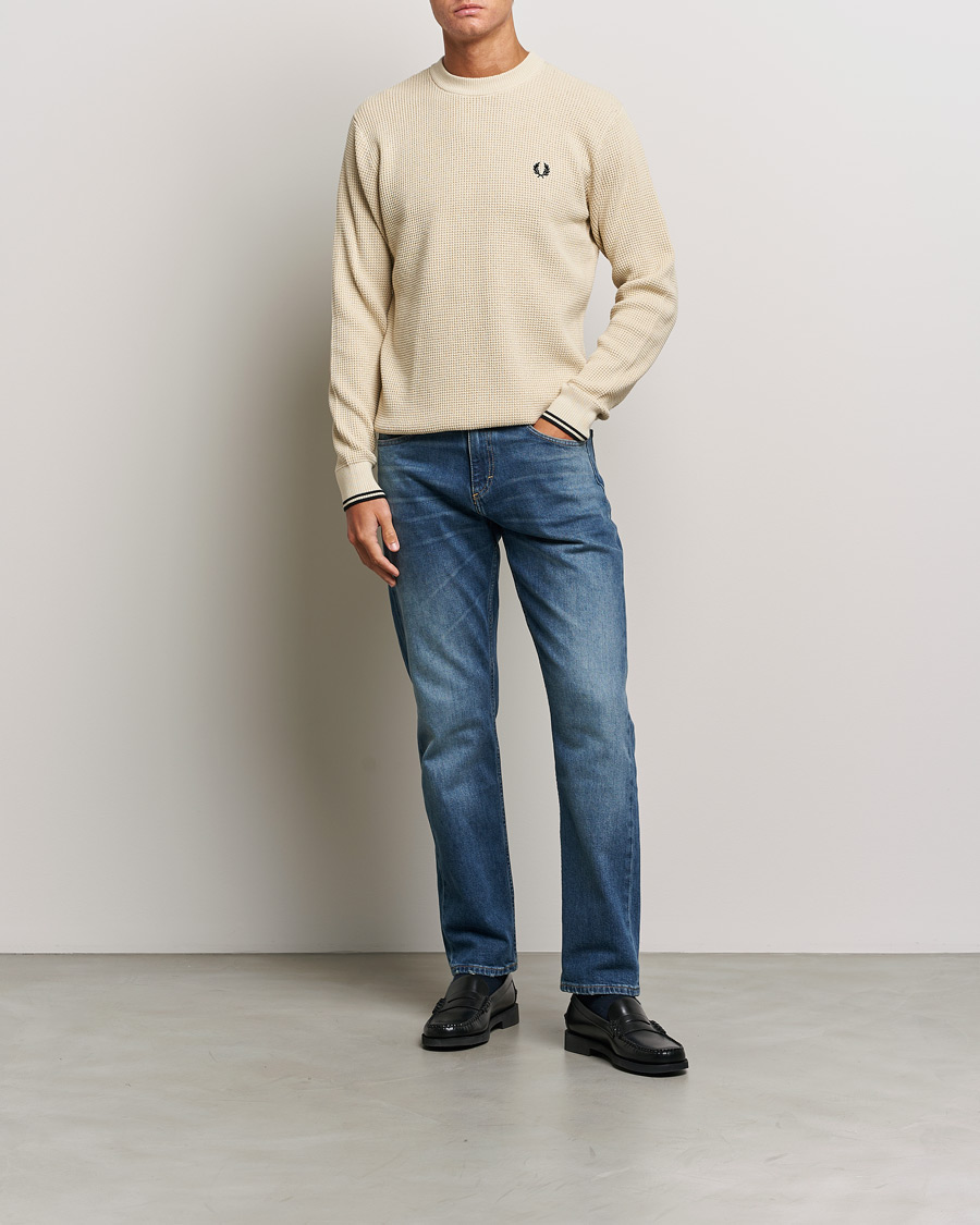 Herr | Tröjor | Fred Perry | Waffle Stitch Jumper Oatmeal