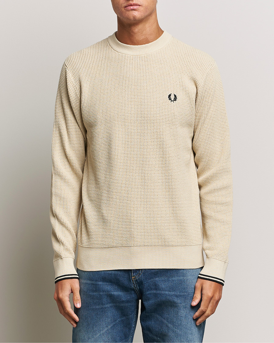Herr | Tröjor | Fred Perry | Waffle Stitch Jumper Oatmeal