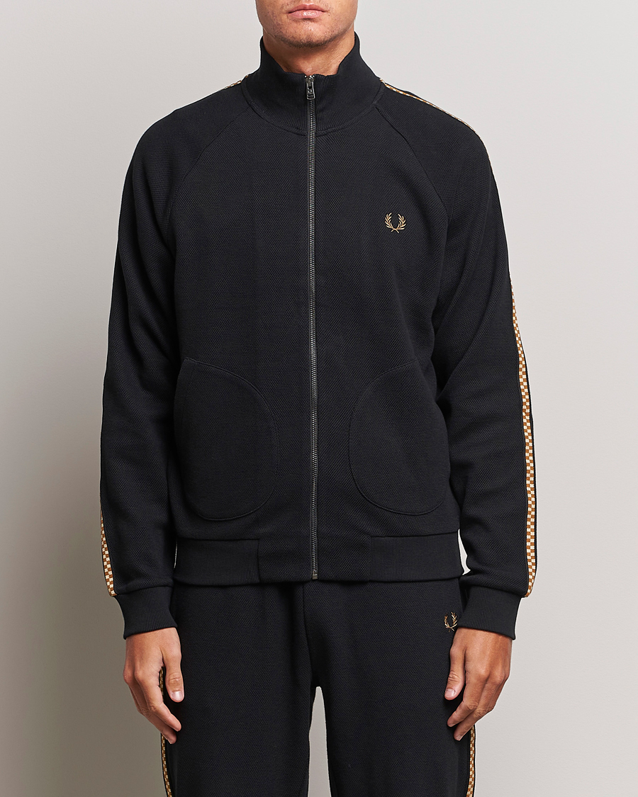 Herr | Tröjor | Fred Perry | Checkboard Taped Zip Through Jacket Black
