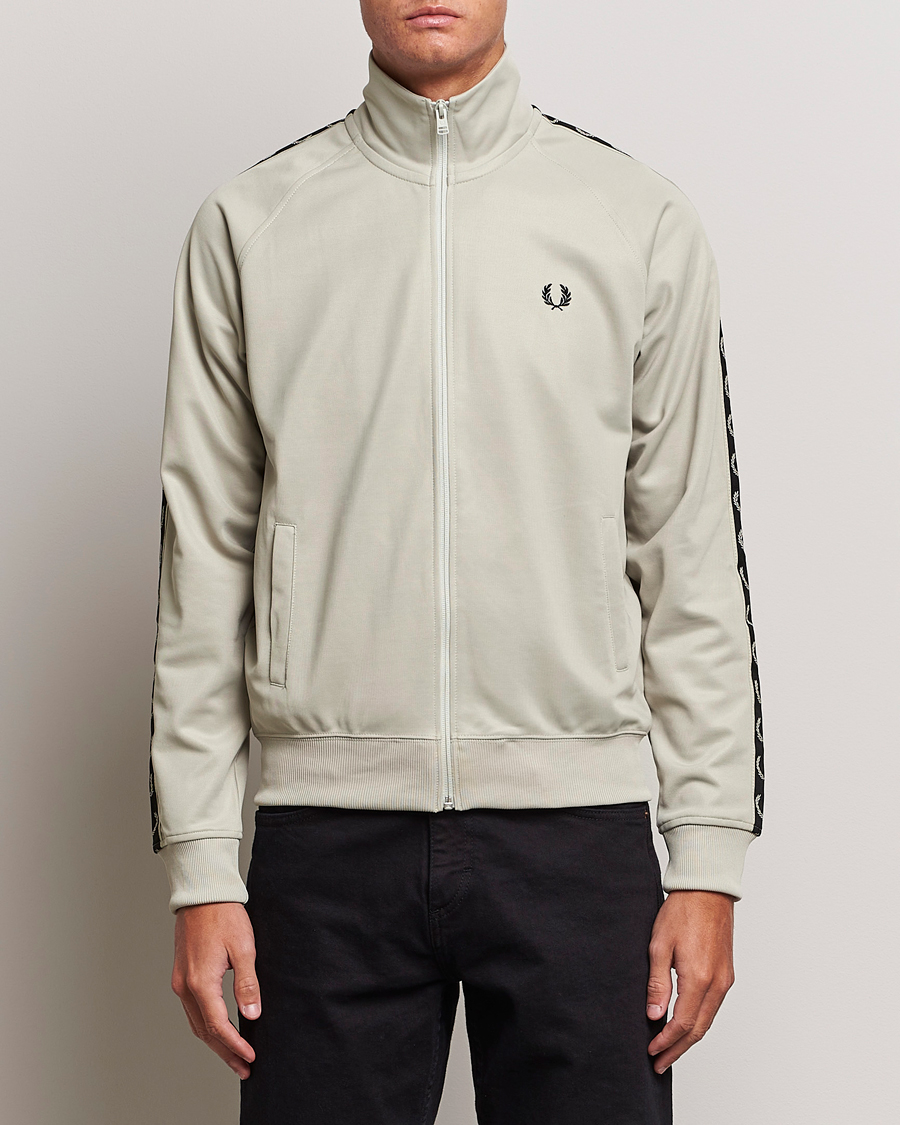 Herr | Full-zip | Fred Perry | Taped Track Jacket Light Oyster