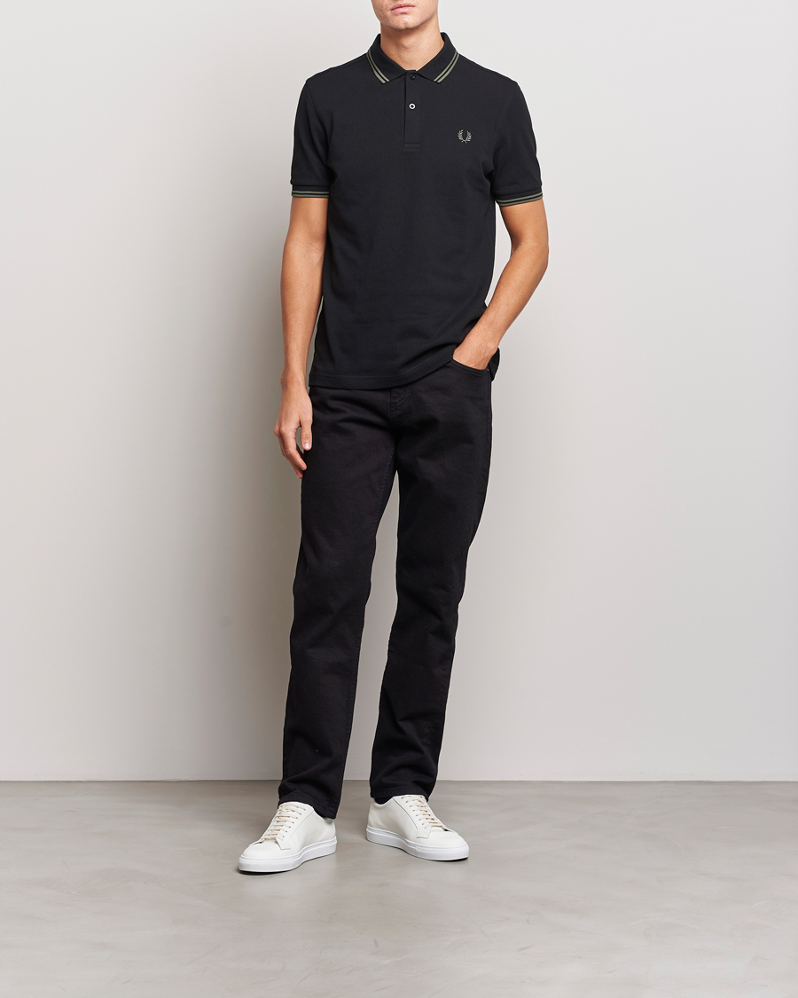 Herr | Pikéer | Fred Perry | Twin Tipped Polo Shirt Black