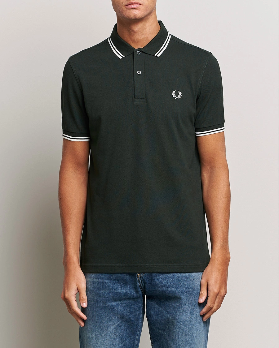 Herr | Kortärmade pikéer | Fred Perry | Twin Tipped Polo Shirt Night Green