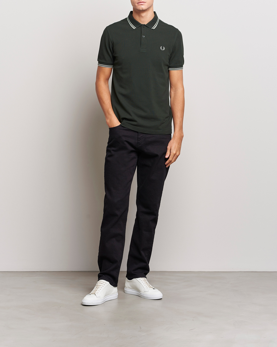 Herr | Pikéer | Fred Perry | Twin Tipped Polo Shirt Night Green