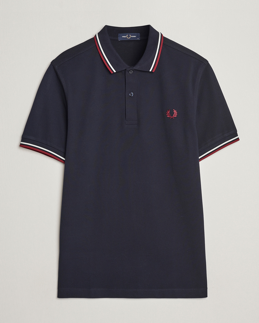 Herr | Pikéer | Fred Perry | Twin Tipped Polo Shirt Navy