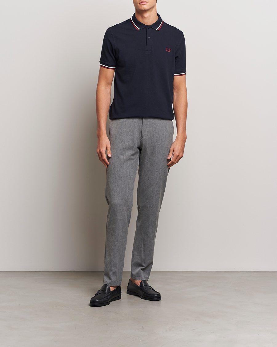 Herr | Pikéer | Fred Perry | Twin Tipped Polo Shirt Navy