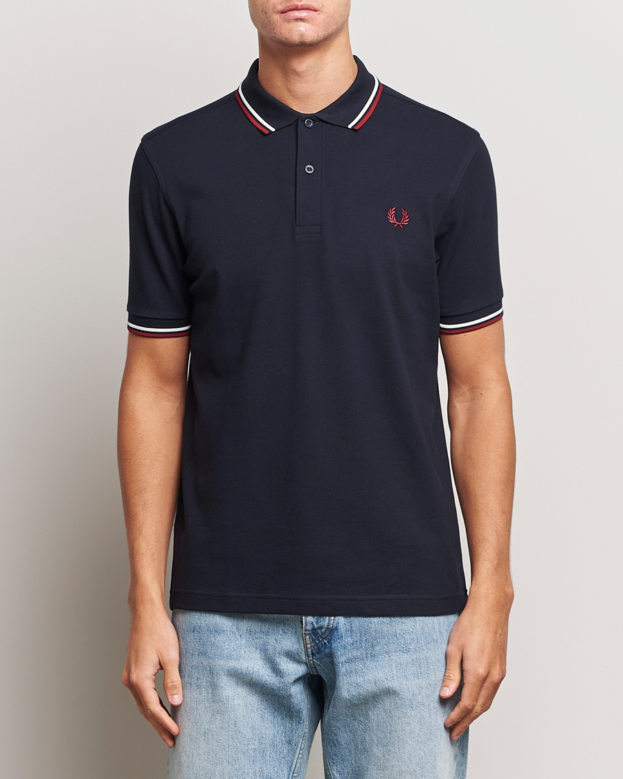 Herr | Pikéer | Fred Perry | Twin Tipped Polo Shirt Navy