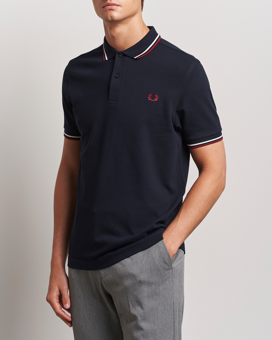 Herr | Best of British | Fred Perry | Twin Tipped Polo Shirt Navy